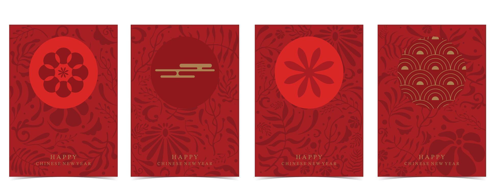 luxury red Chinese background vector