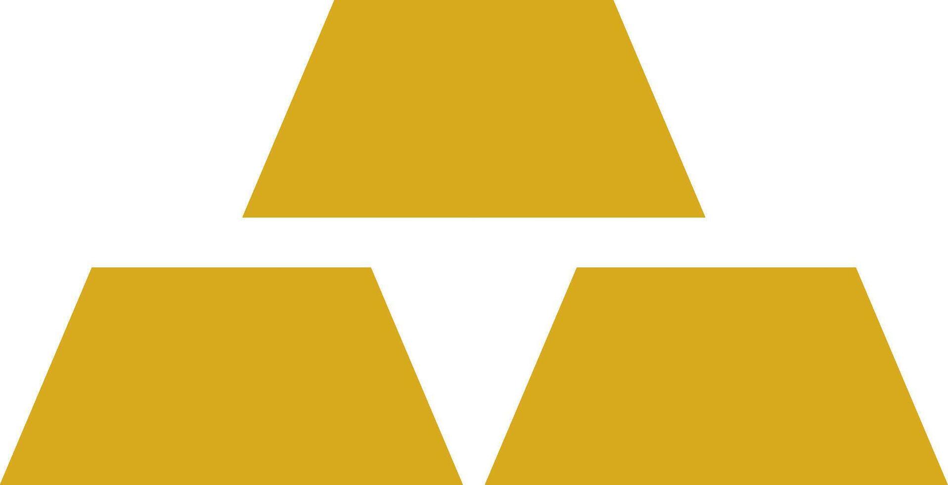 gold bar solid icon design good for web or mobile app. Gold color. vector