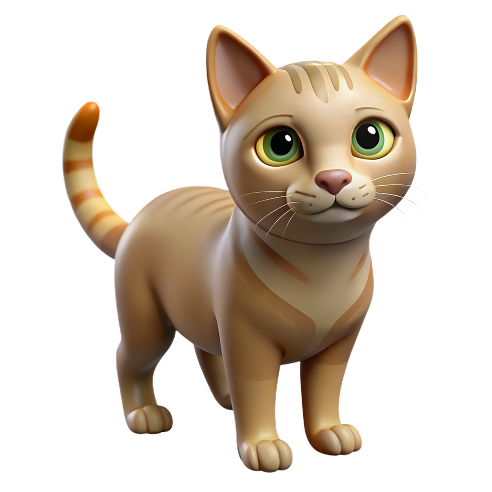 Adorable 3D Kitten Model png