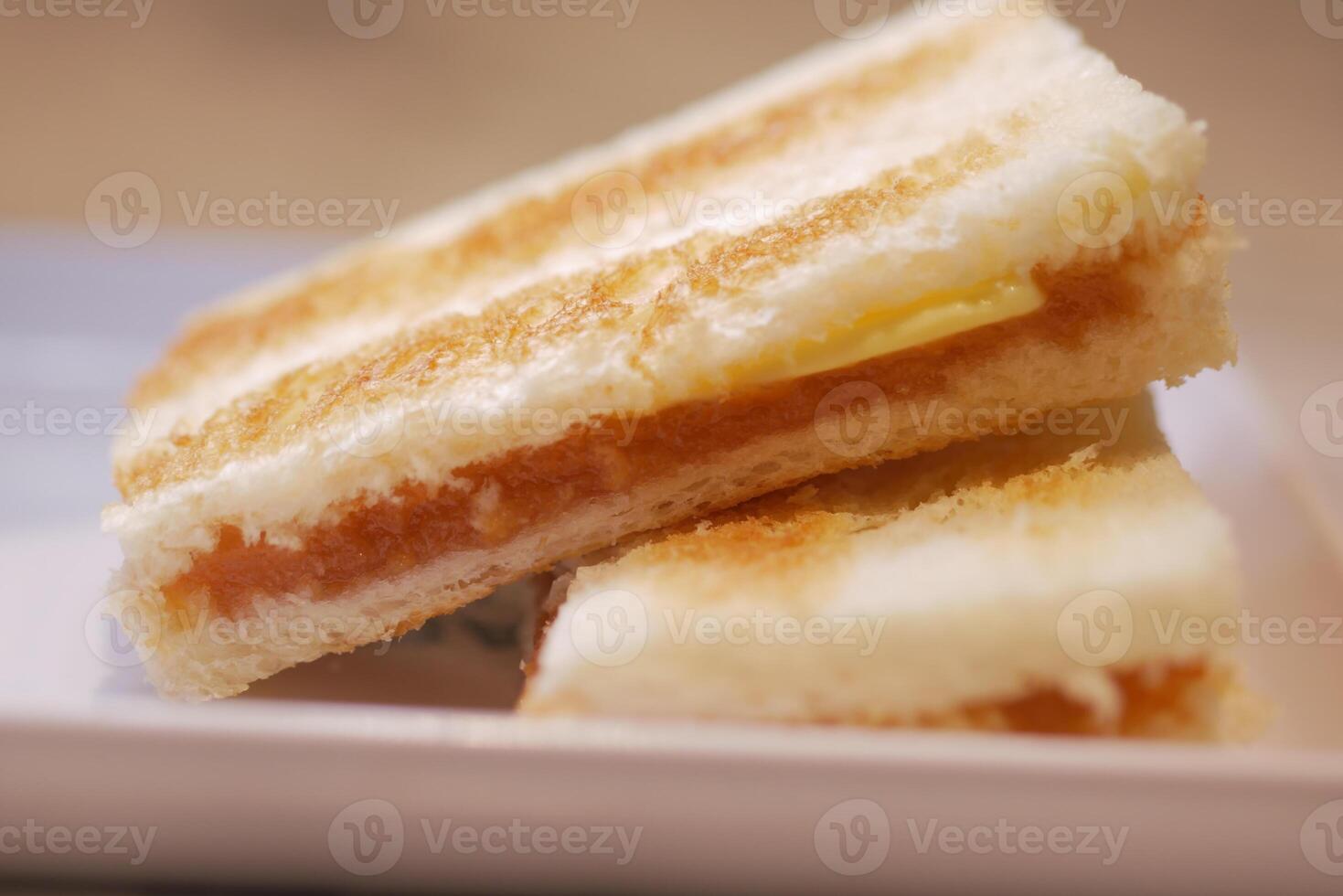 Freshly grilled cheese sandwich with layers of flavor photo