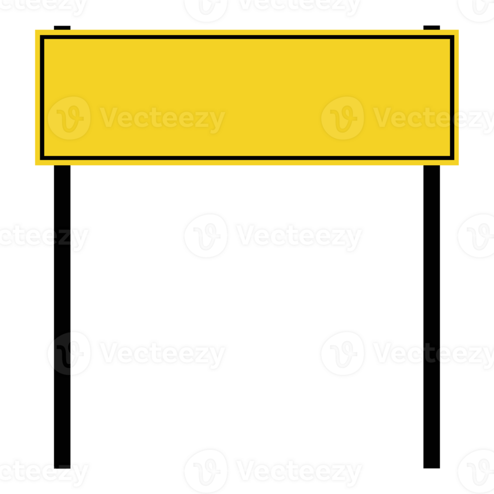 Rectangle warning sign empty space yellow background for message Transparent png