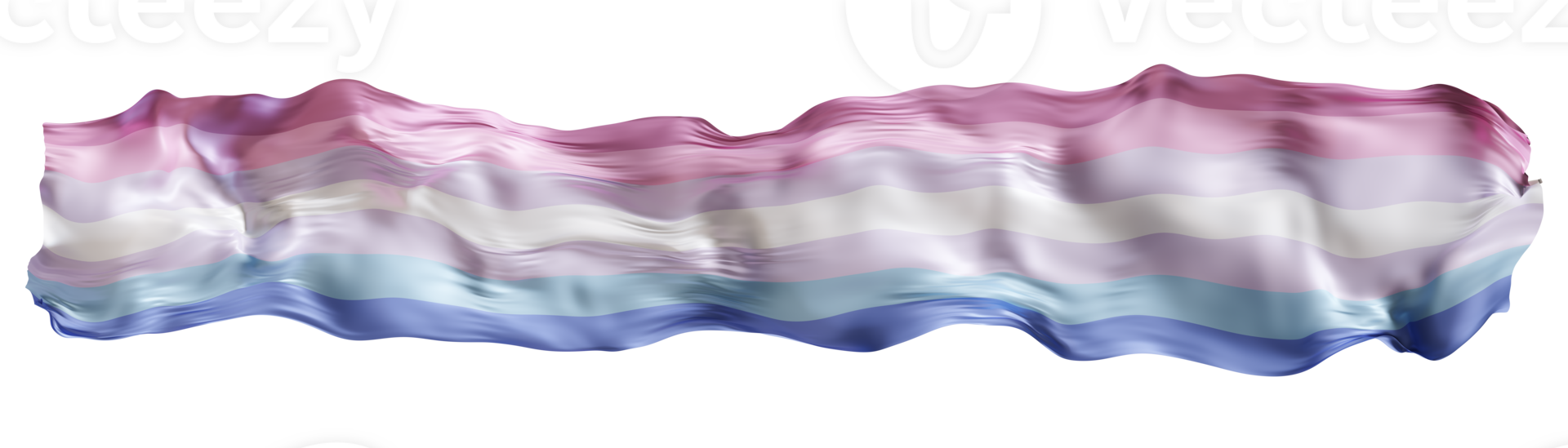 Bright colors of the bigender flag ripple gently against a clean white backdrop, symbolizing acceptance and recognition of diverse gender identities. Isolated on transparent background. 3D. png