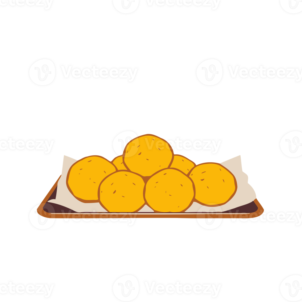 Golden Fried Dough Balls on a Tray png