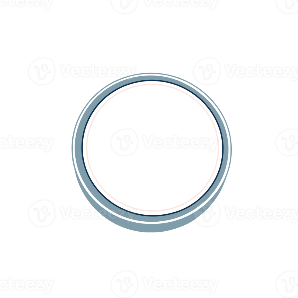 Clean Circular Frame with Blue and White Borders png