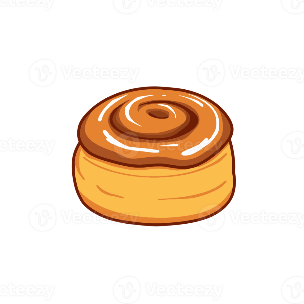 Warm Delicious Cinnamon Roll Pastry Isolated png