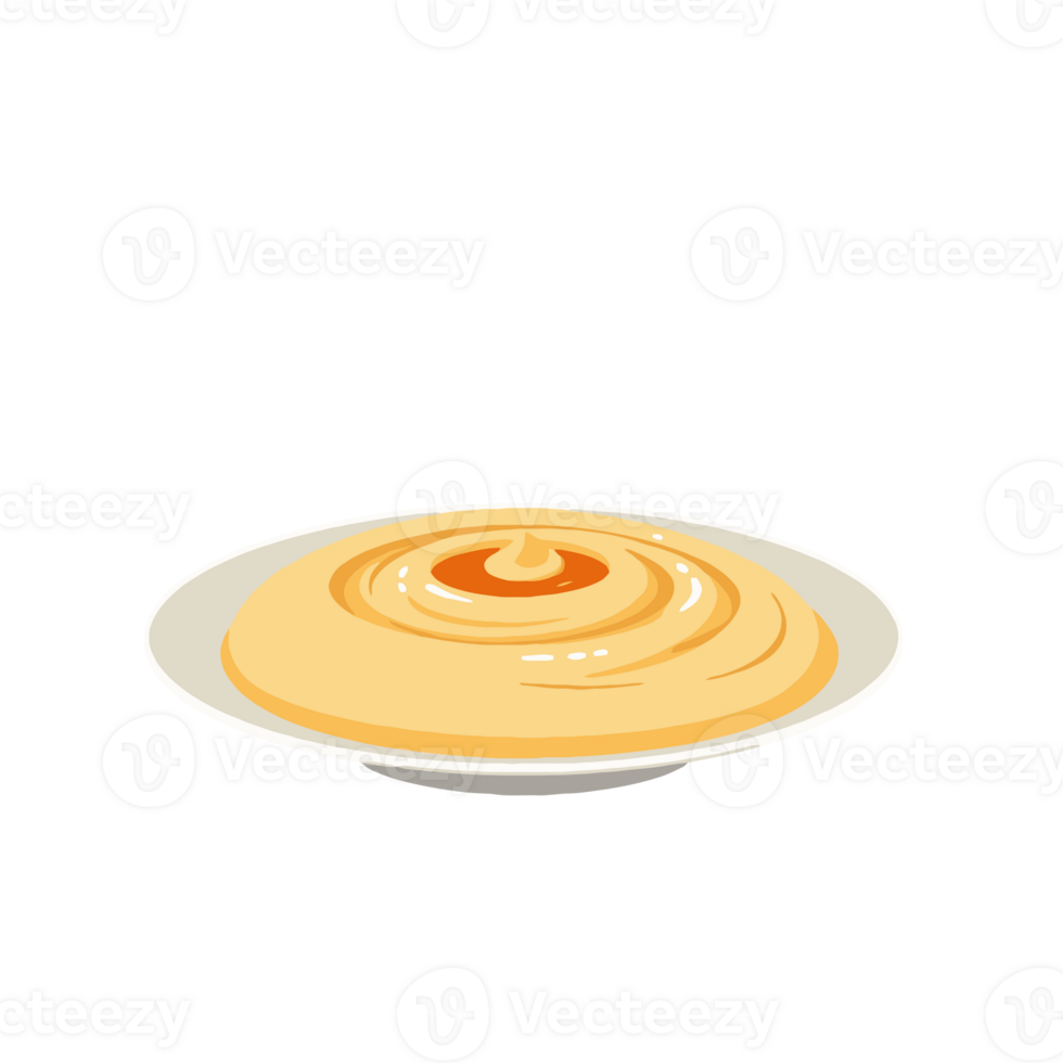 Golden Creamy Hummus Dip on Plate png