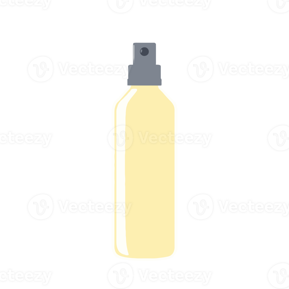 Yellow Spray Bottle for Cleaning or Cosmetics png