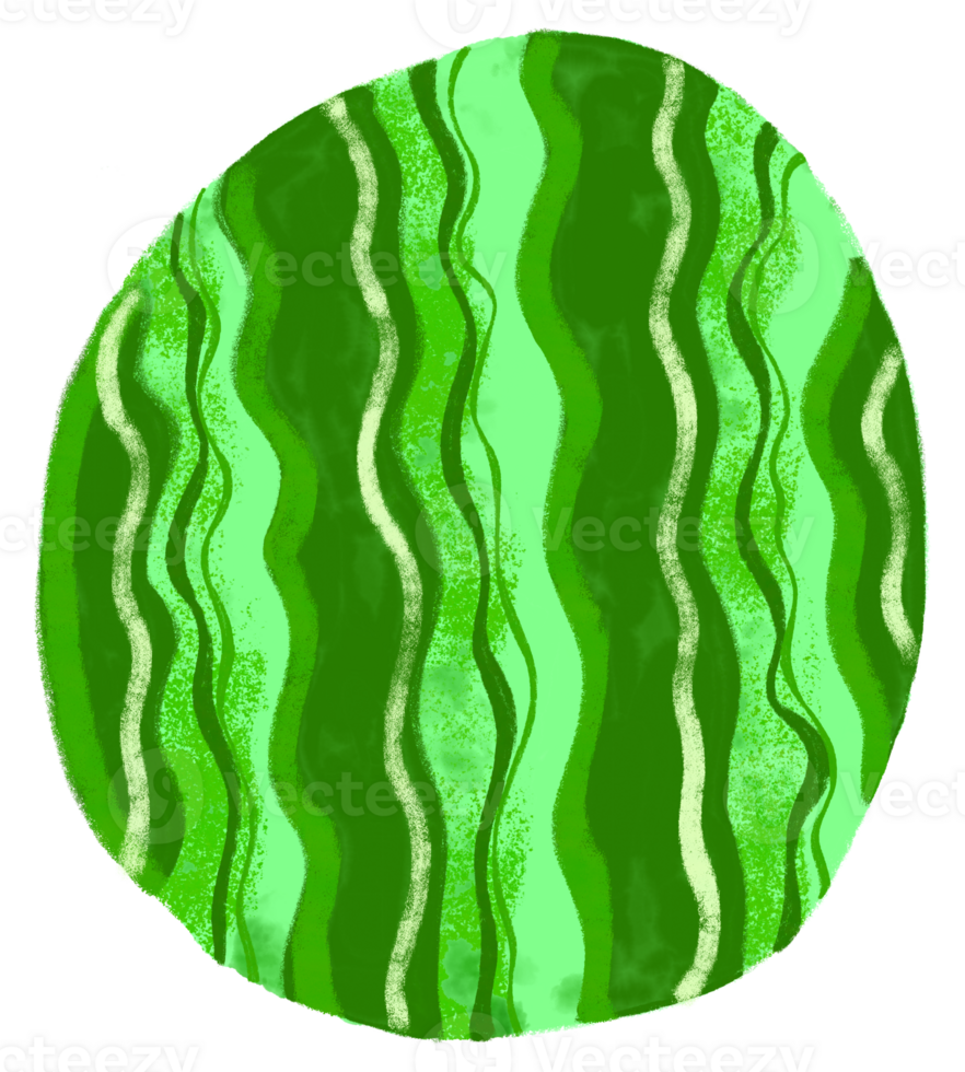 Hand drawn whole watermelon. Tropical fruit drawing on transparent background. png