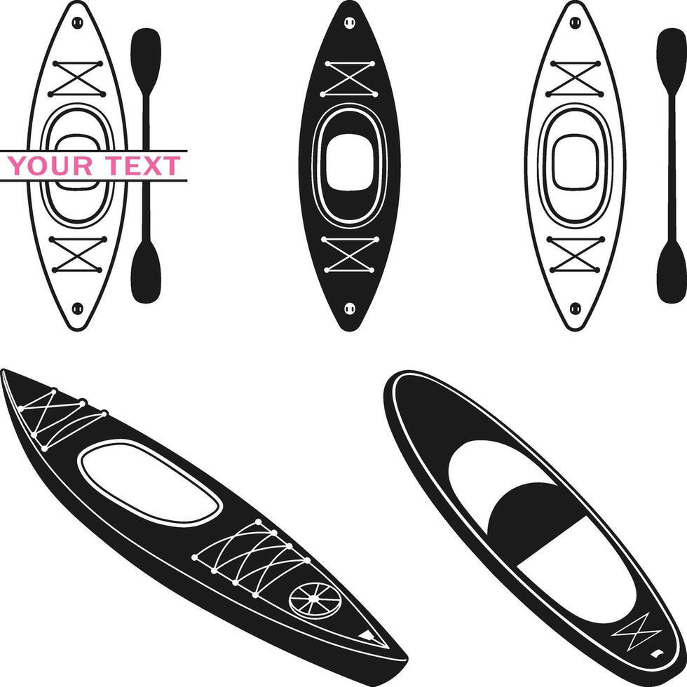 Paddleboard Silhouette, Paddle Board, SUP boarding design elements, Kayaks and Paddles Silhouette vector