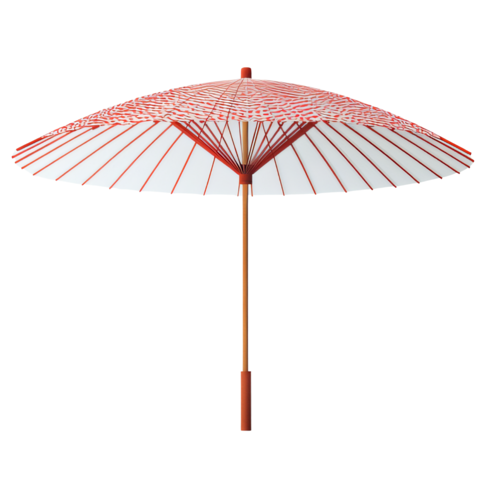Red and White Japanese Parasol png