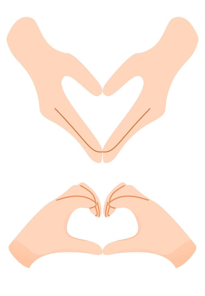 Set love hand sign vector