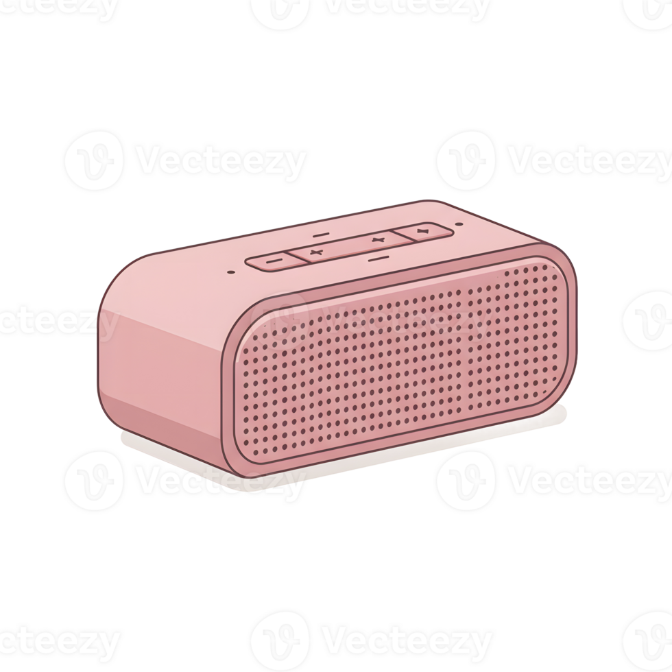 Pink Portable Bluetooth Speaker Compact Wireless Device with Control Buttons png