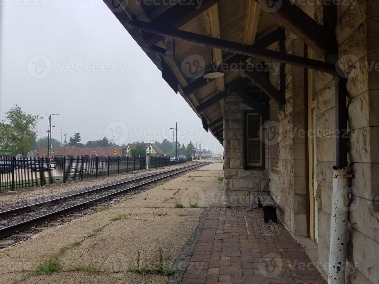 Railroad Tracks at the Old Train Station, Dwight, Illinois, Along Route 66 photo