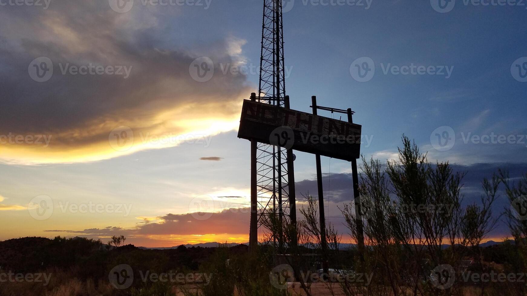 Sunset at Nothing, Arizona, an Abandoned Stop along Highway 93 photo