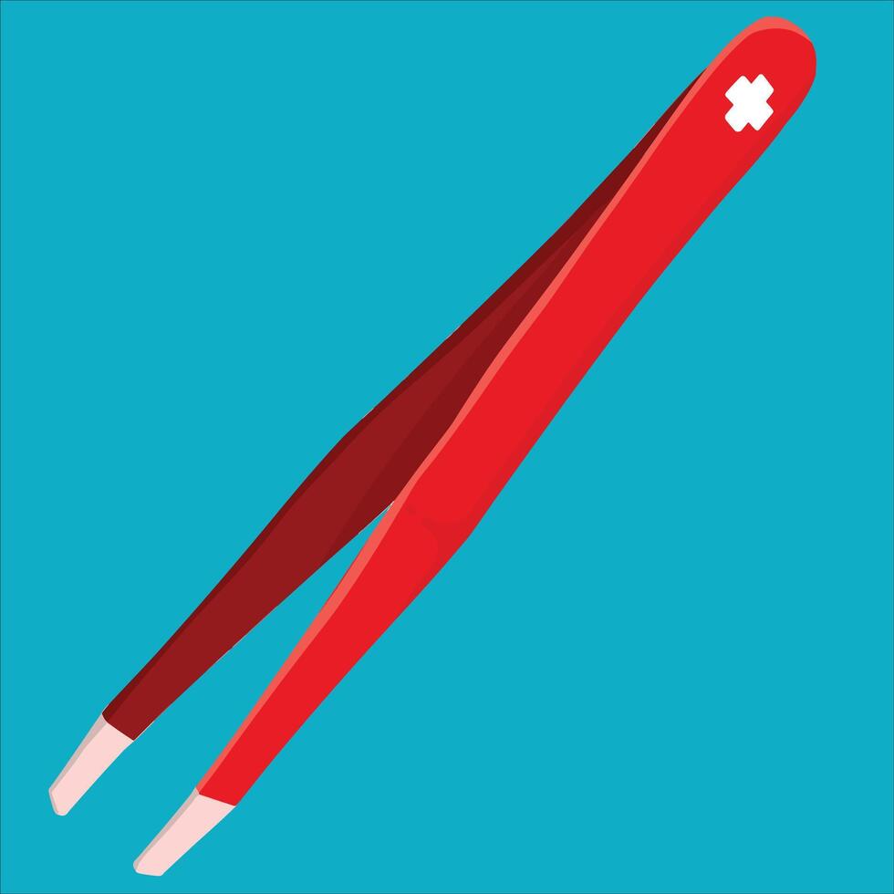 Medical Tweezer Tool for Health and Surgery Essentials Perfect for educational visuals, medical guides, and healthcare equipment sets. vector