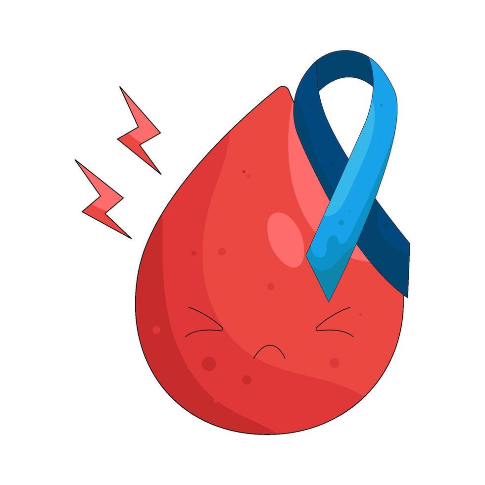 Blood Drop with Diabetes Ribbon vector