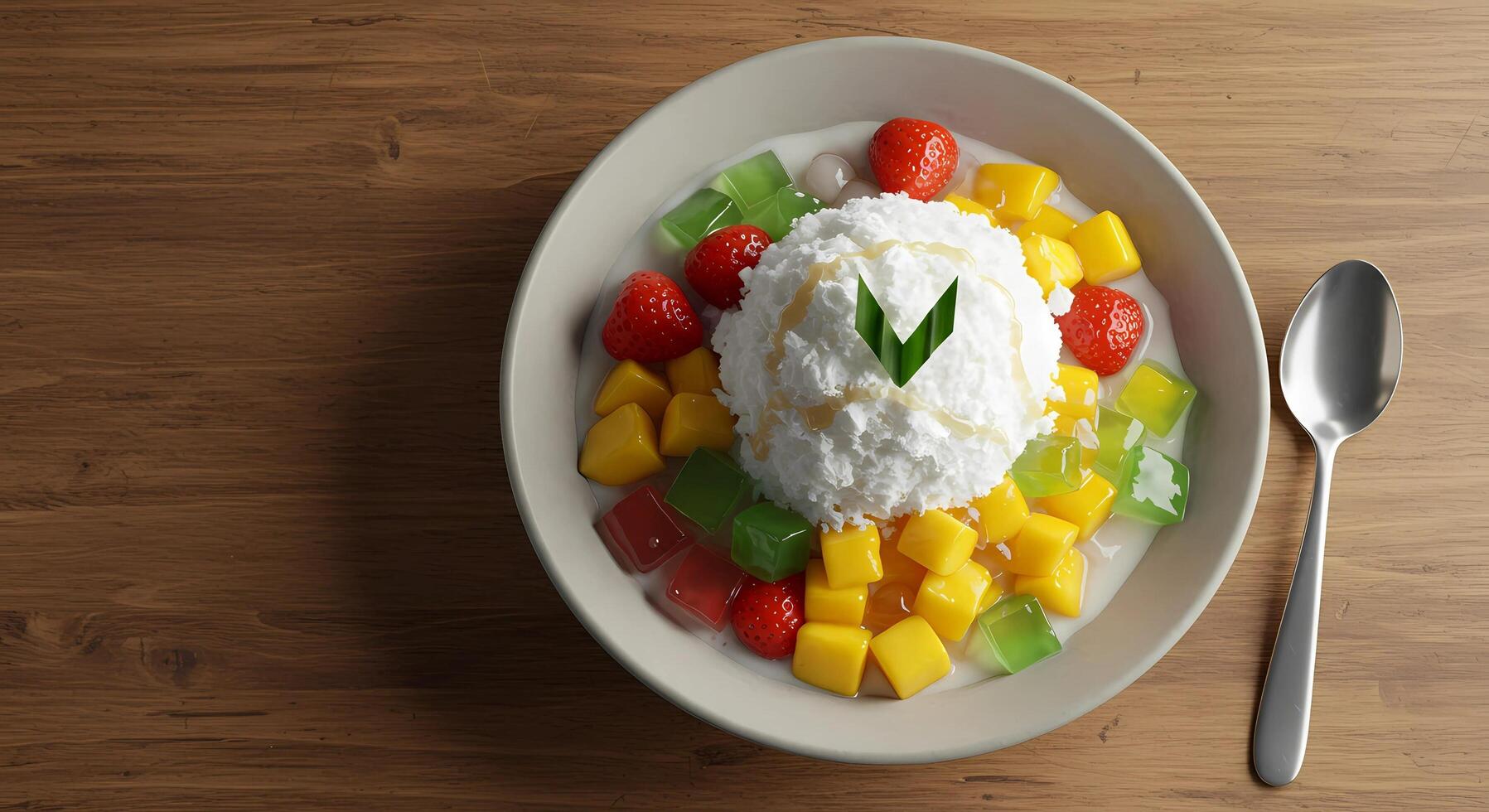 Fruit soup is a soup that is prepared using fruit as the main ingredient, and can be served cold photo