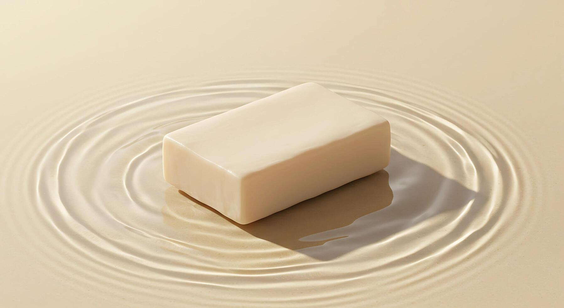 Handmade Soap bar with water drop in soft background photo