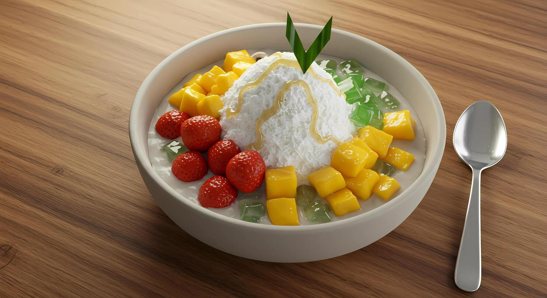 Es buah or sop buah cocktail dessert. sweet beverage is made of fruits mixed photo