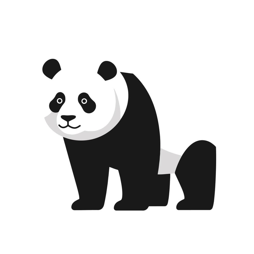 Cute Panda Character Artwork Featuring Black and White Style EPS 10 vector