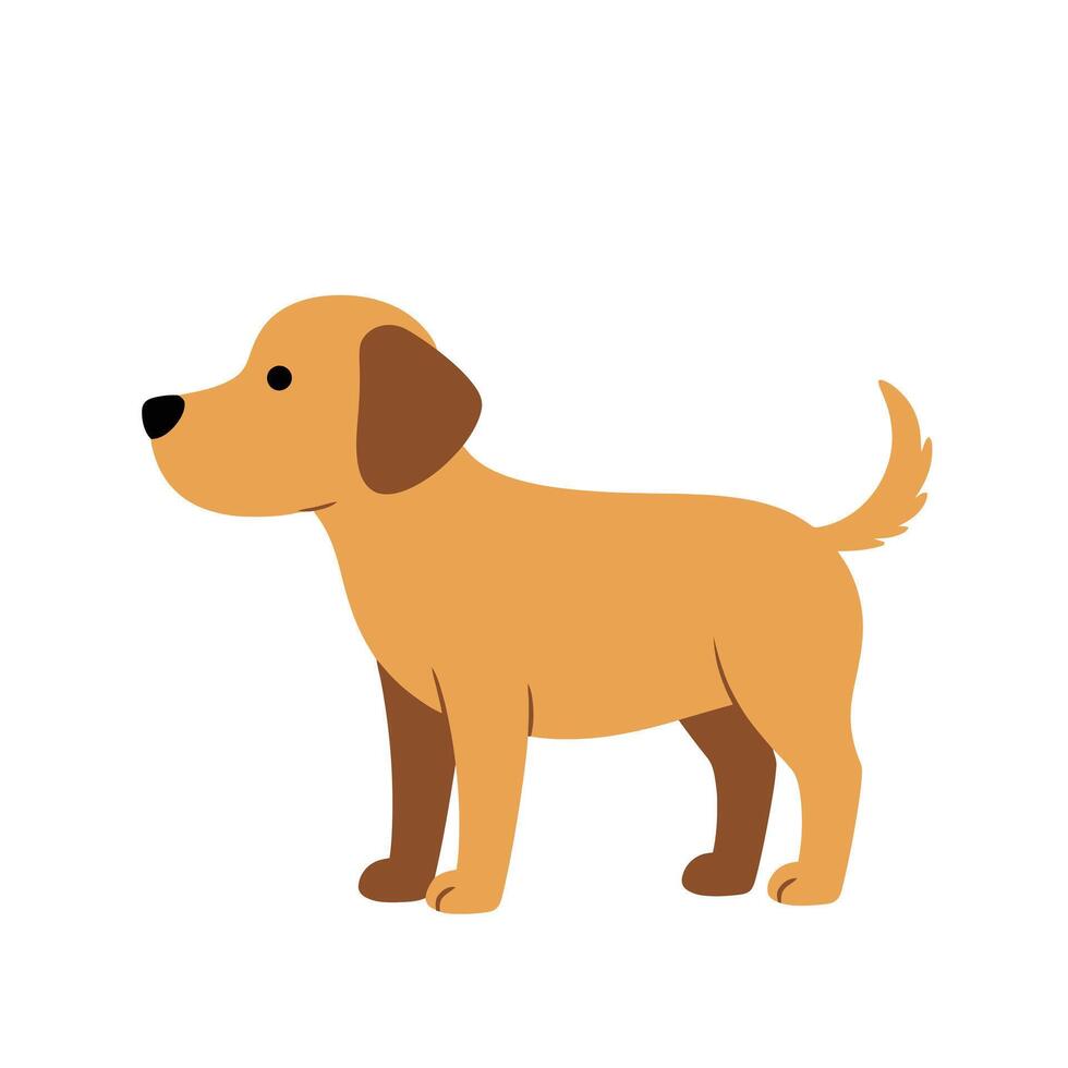Cartoon Dog Illustration in Sitting Pose with Brown Patches EPS 10 vector