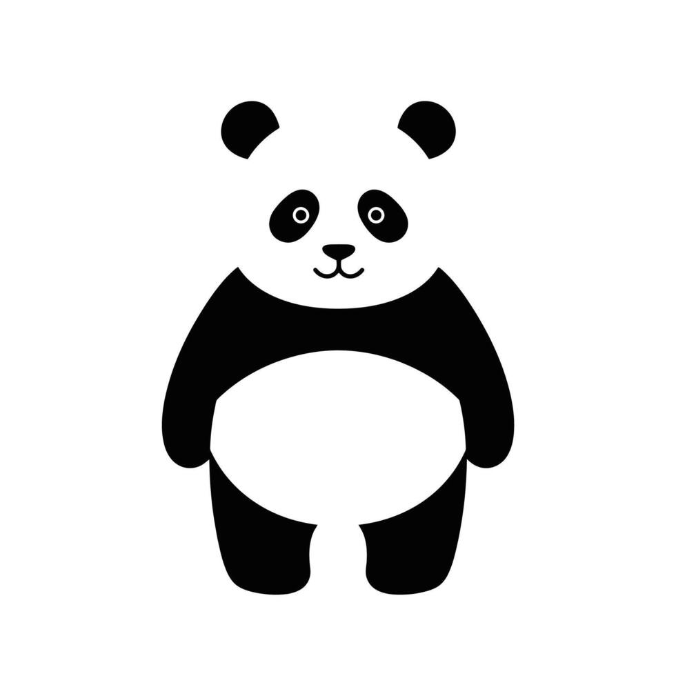 Calm Panda Drawing in Flat Cartoon Design for Kids EPS 10 vector
