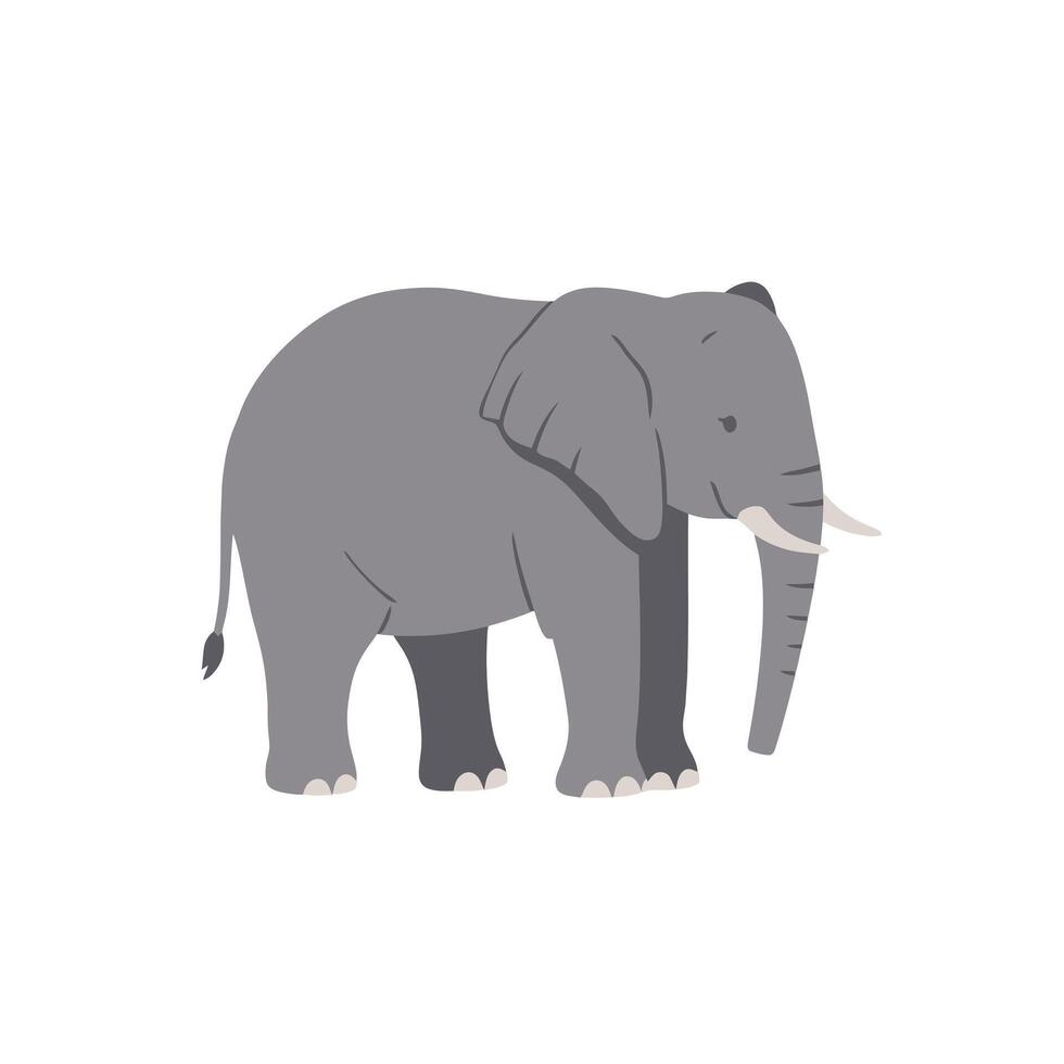 Elephant Drawing Featuring Calm Pose and Tusks EPS 10 vector
