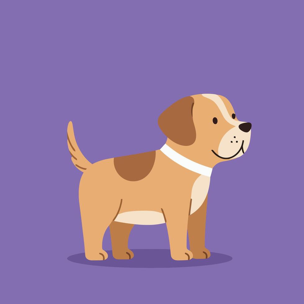 Dog Character with Brown Patches and Calm Vibe EPS 10 vector