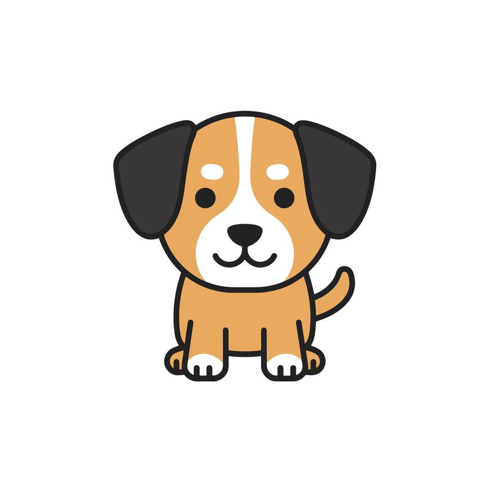 Dog Drawing in Coloring Book Style with Soft Features EPS 10 vector