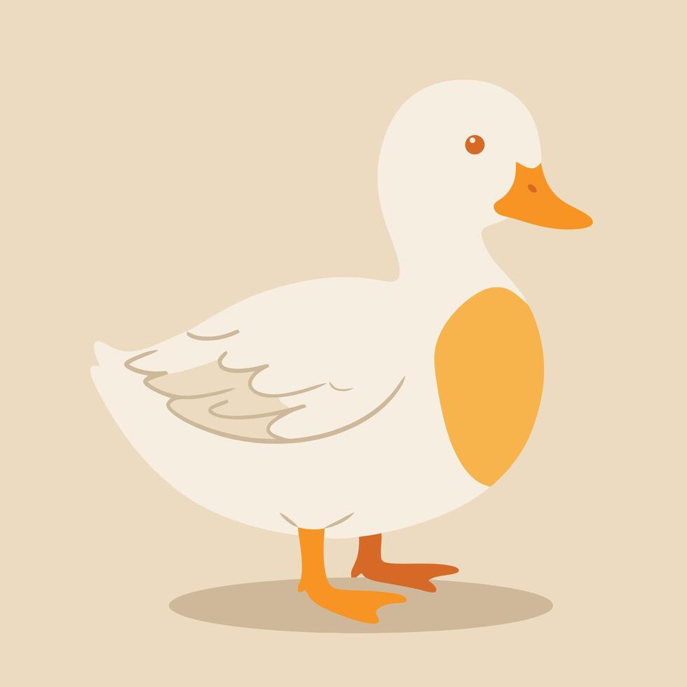 Cute Duck Characters in Cartoon with Yellow Duckling EPS 10 vector