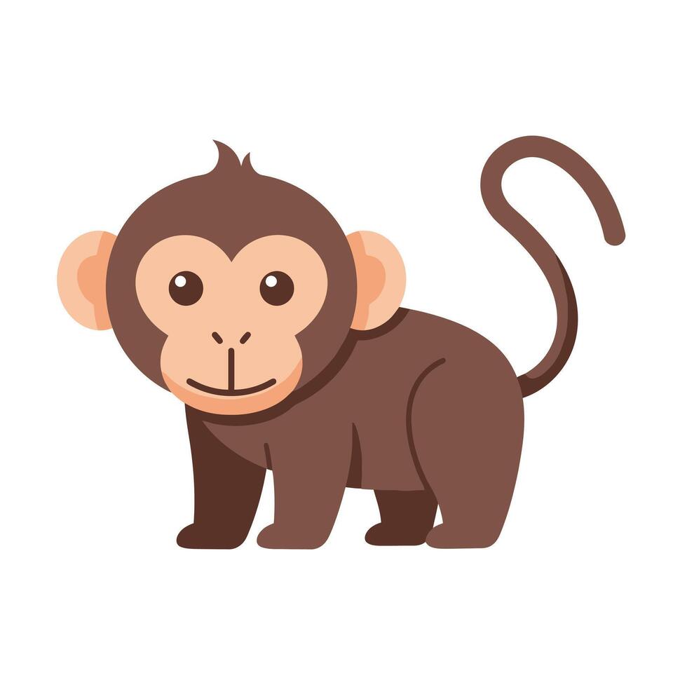 Monkey Design with Light Face and Belly Details EPS 10 vector