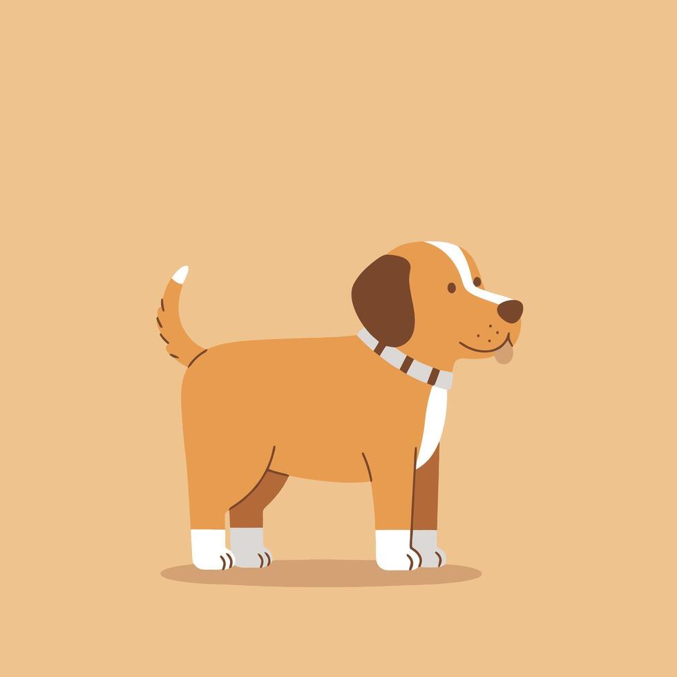 Pet Animal Dog Character with Clean Outline in Flat Design EPS 10 vector