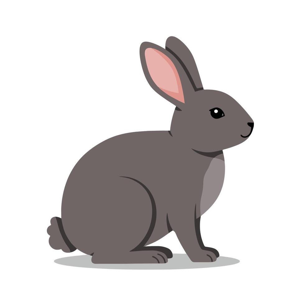 Brown Rabbit Drawing with Minimal Outline for Kids EPS 10 vector