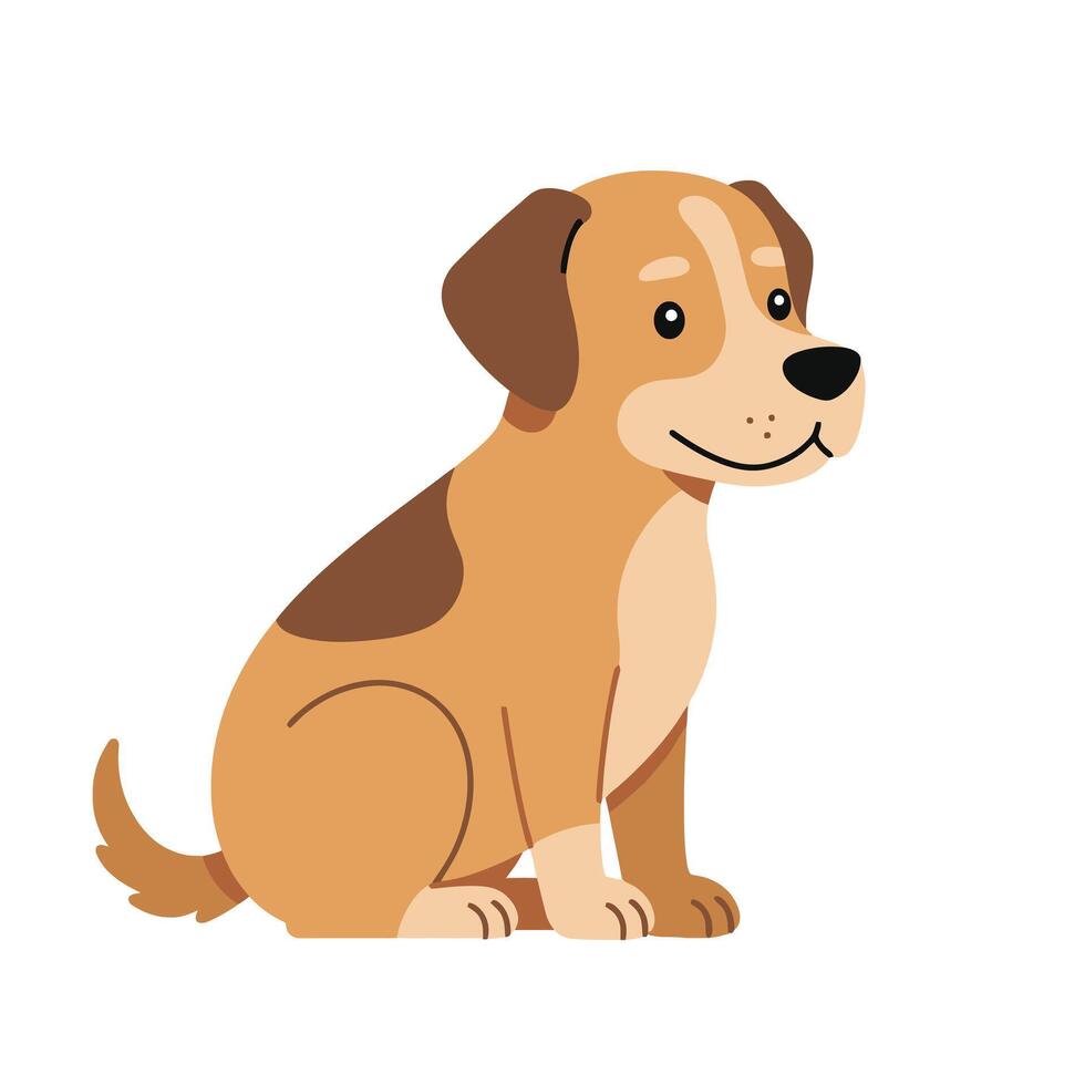 Friendly Dog Cartoon Illustration Facing Forward EPS 10 vector