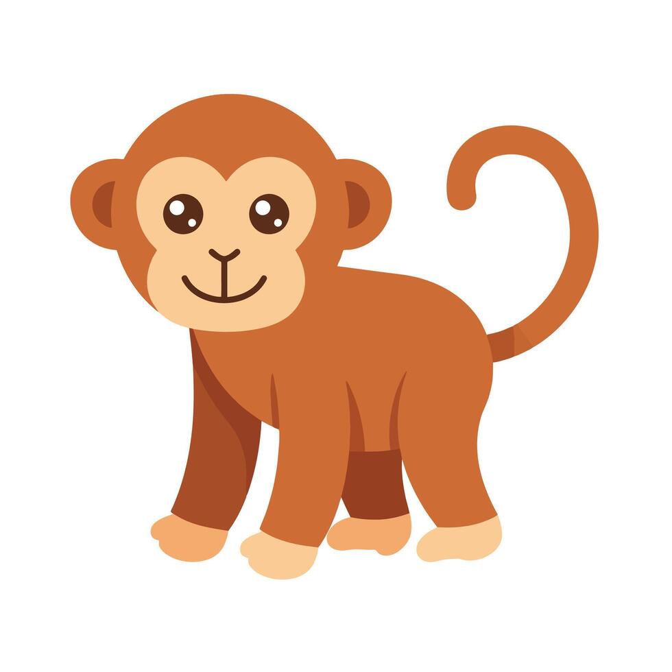 A cartoon monkey standing on a white background vector