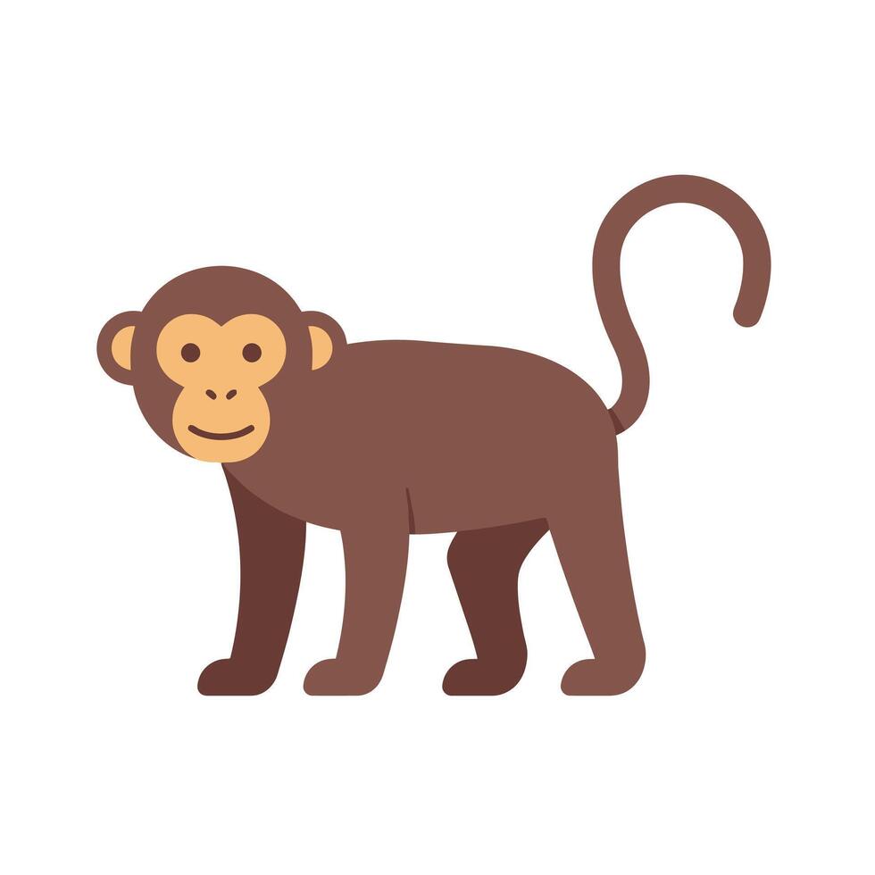Brown Monkey Cartoon Artwork for Coloring Books EPS 10 vector