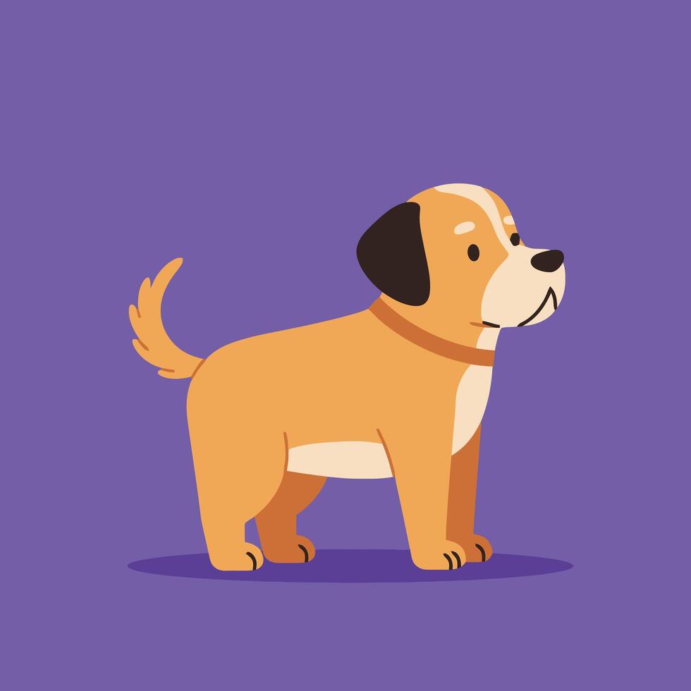 Dog Clipart Featuring Light and Dark Brown Body in Minimal Style EPS 10 vector