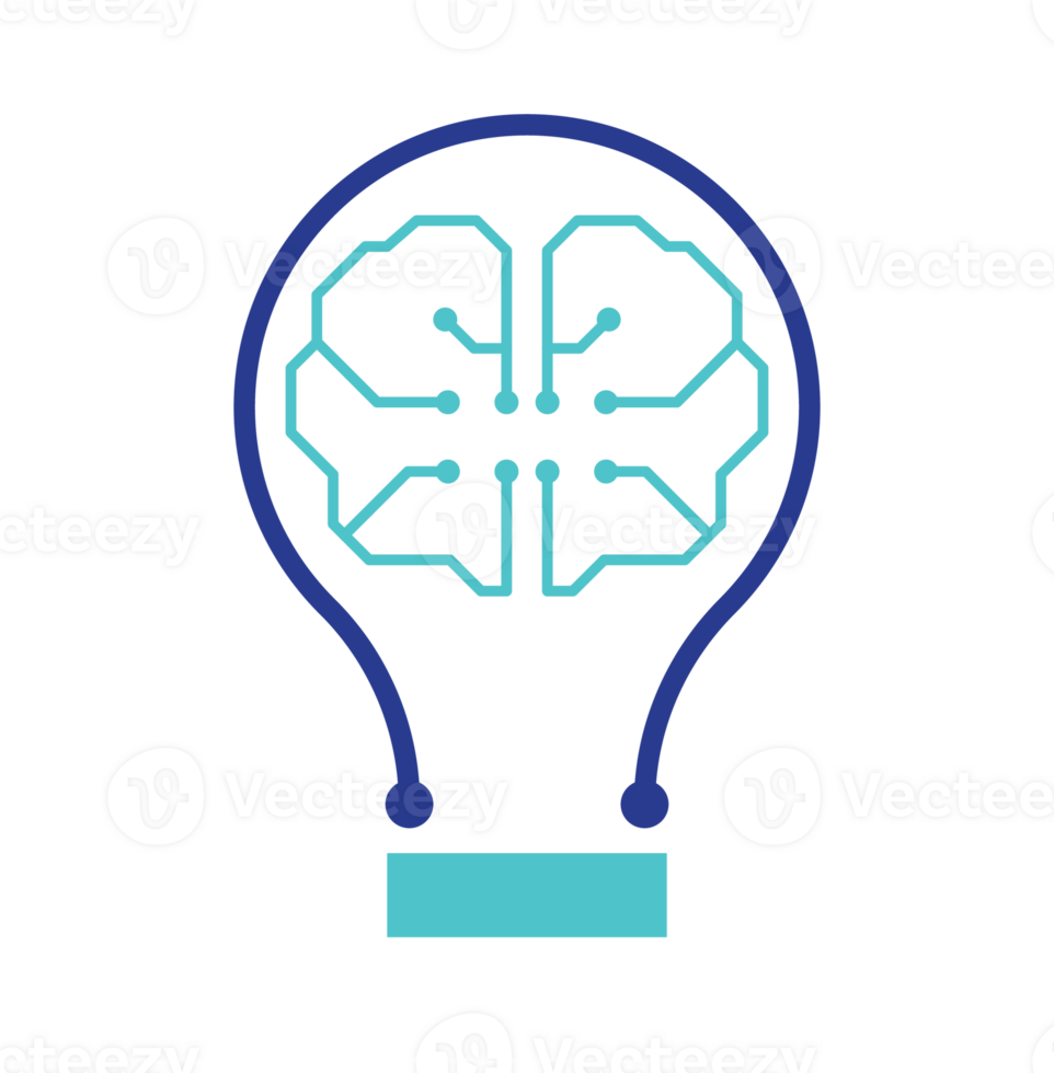 Artificial Intelligence Brain Bulb Graphic png