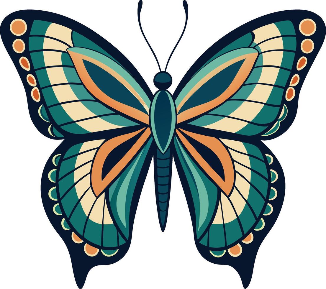 Decorative butterfly illustration isolated on white vector