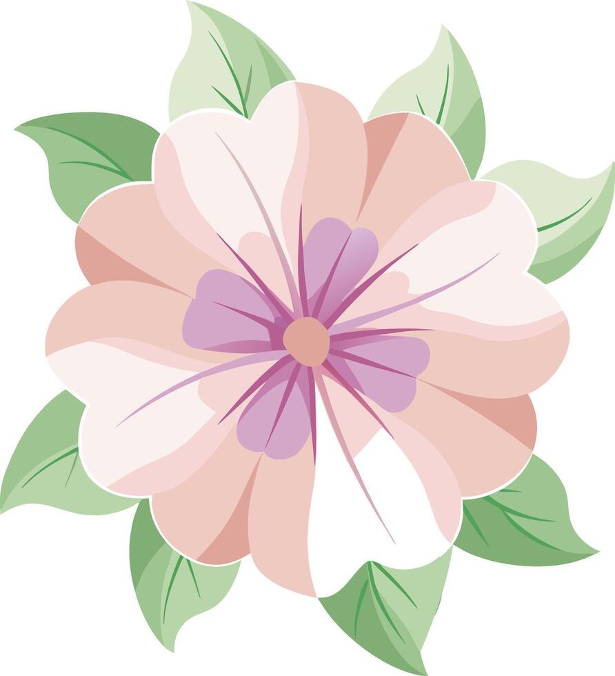 Delicate flower with leaves illustration vector