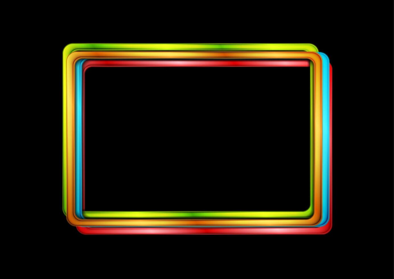 Colorful glossy rectangle frame abstract concept geometric background vector