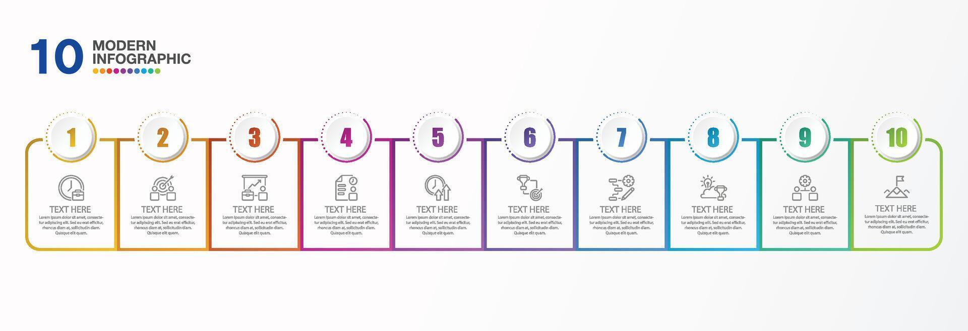 Infographic design and icons, 10 options or steps. vector