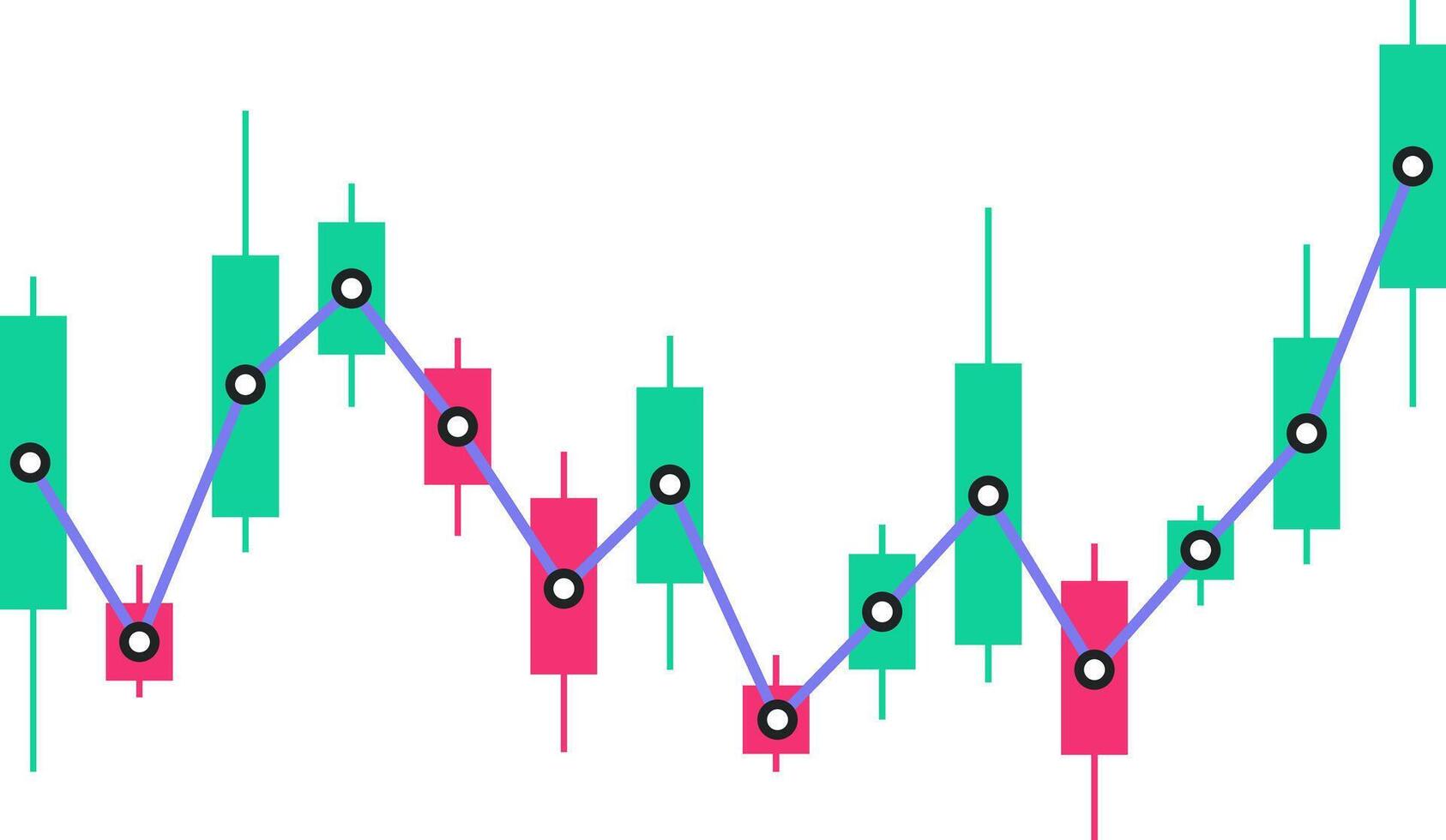 stock market illustration on white background. vector