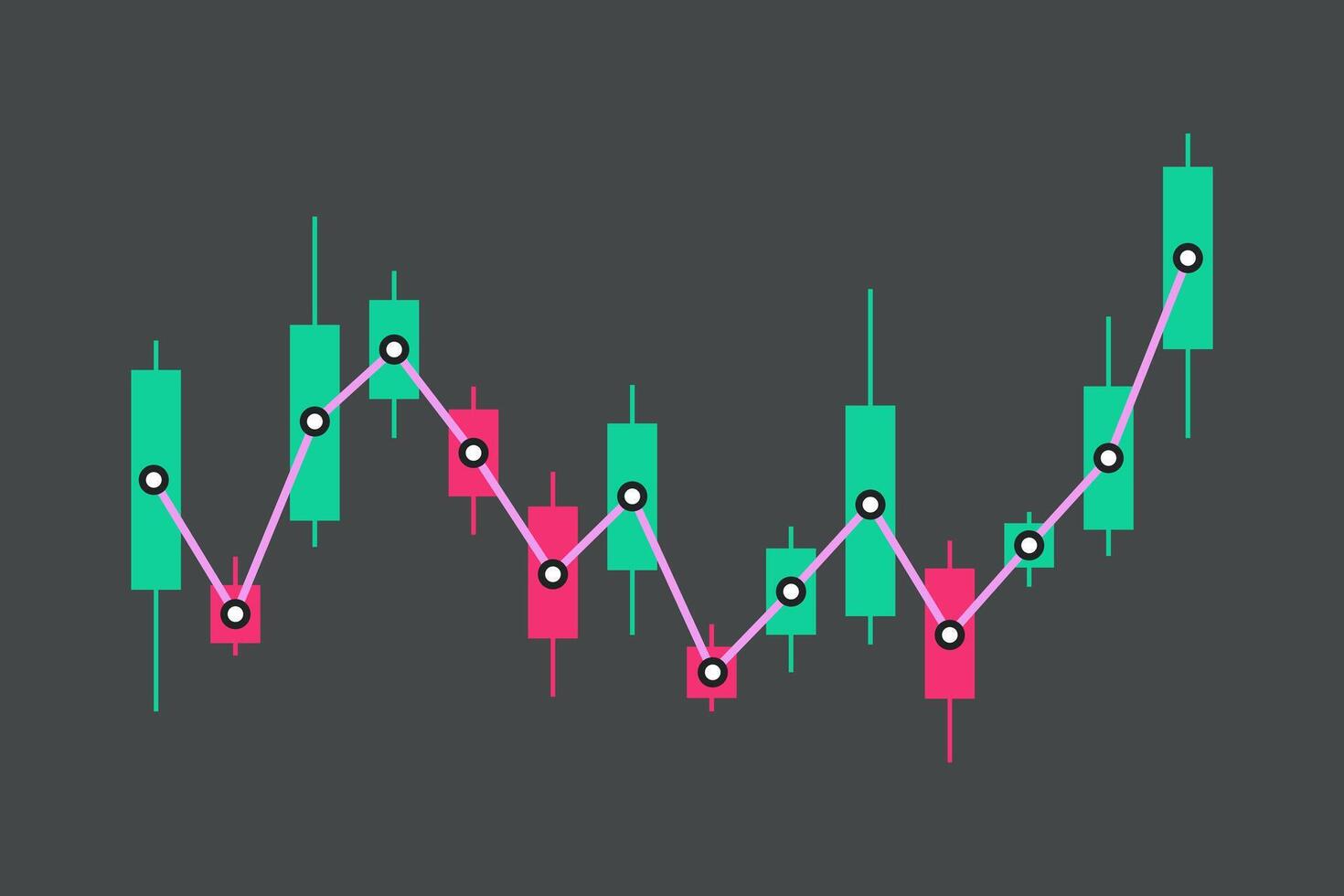 a chart of a candle on a dark background vector