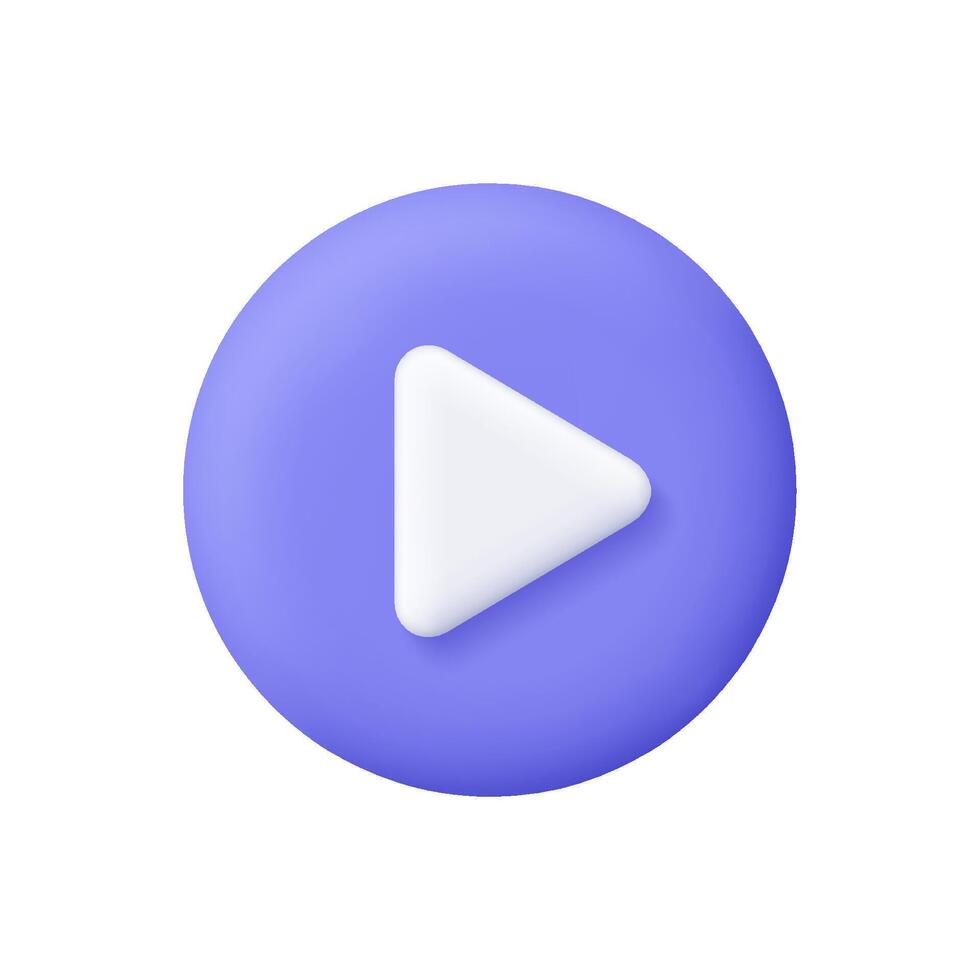 Purple play button icon vector