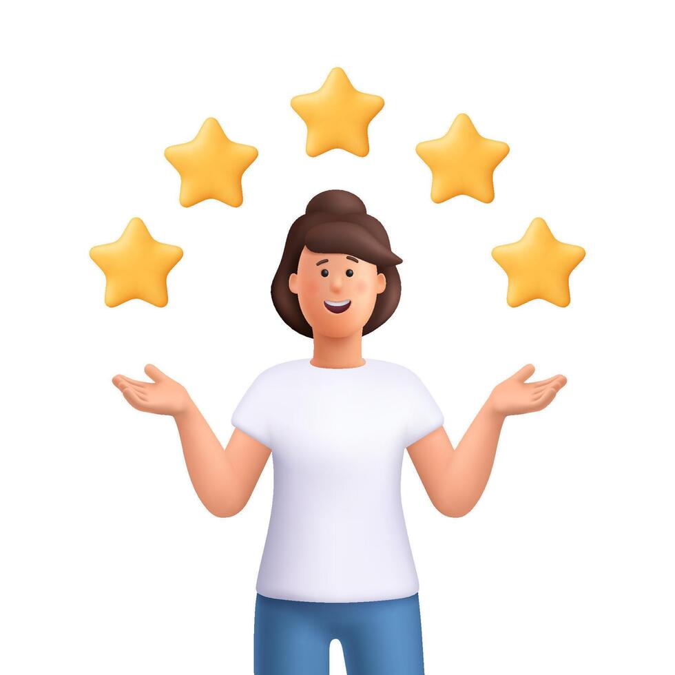 Person juggling five stars vector