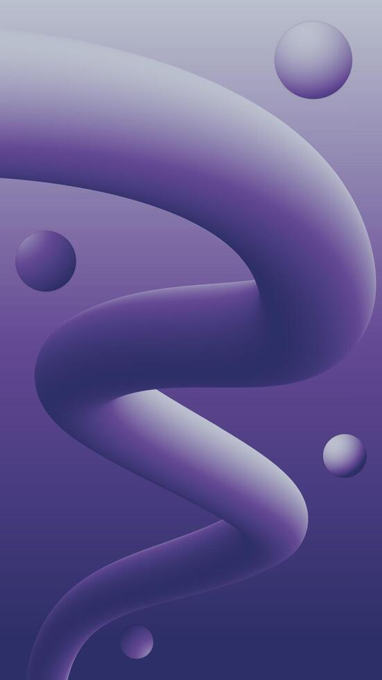 Purple abstract waves and spheres design vector