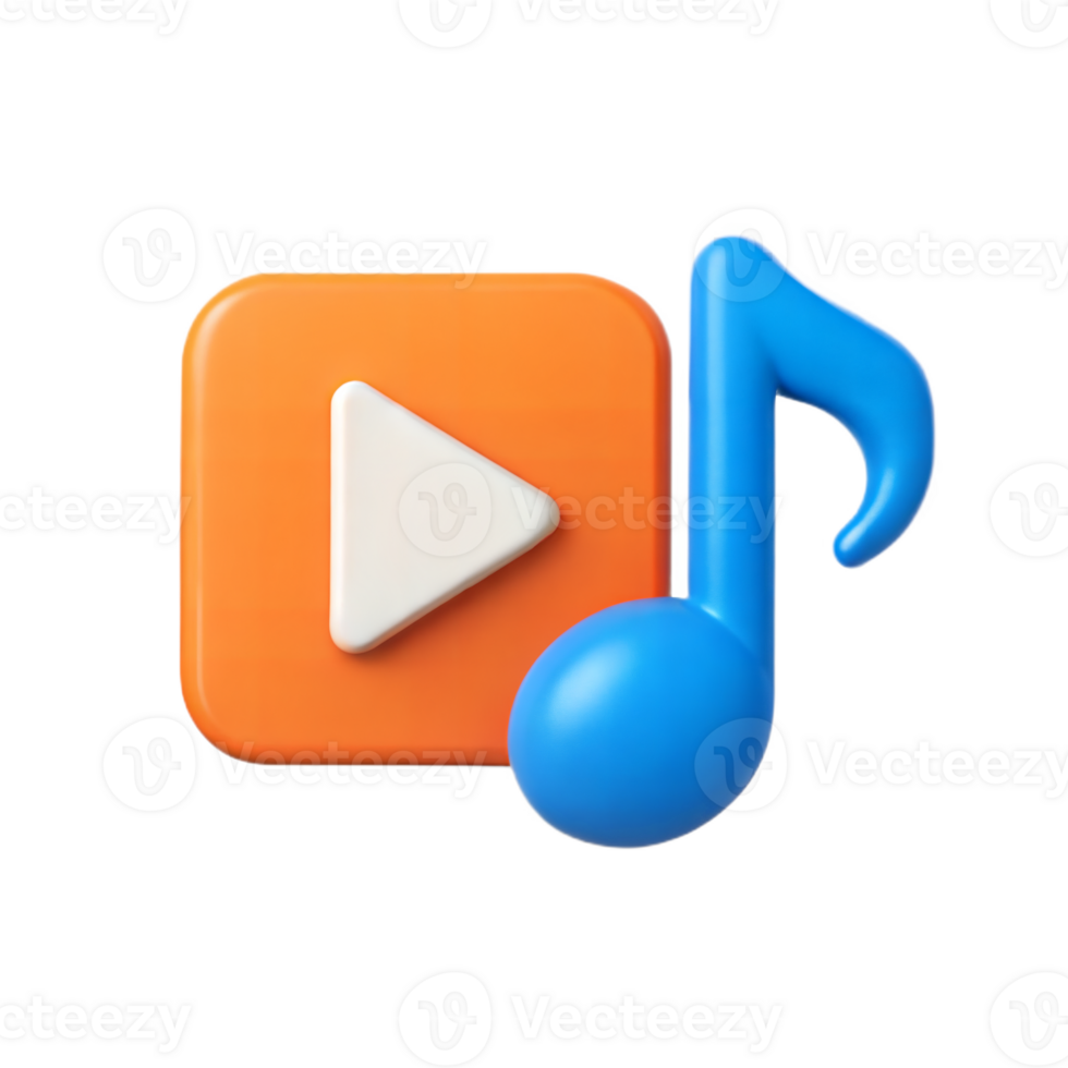A music player with a note and a music note png