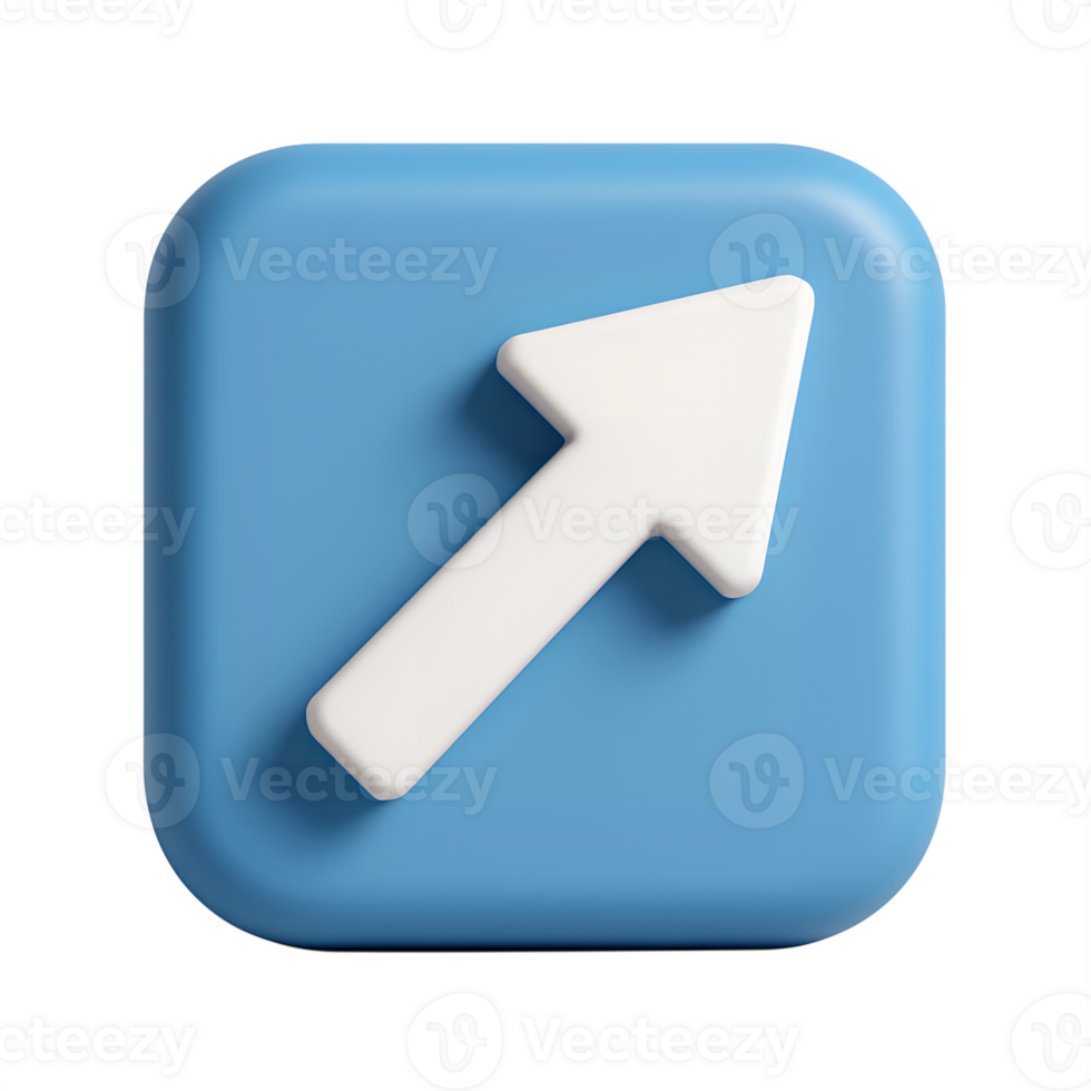 A blue square icon with an arrow pointing up png