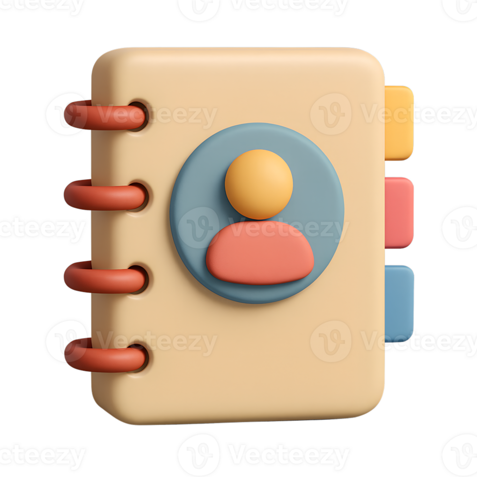 A colorful notebook with a person on it png